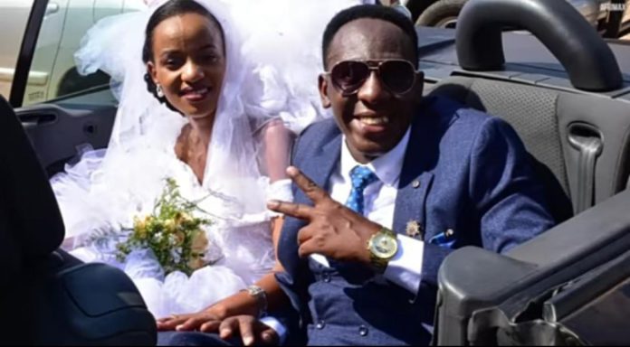 Ndayisenga and his wife, Deborah on their wedding day