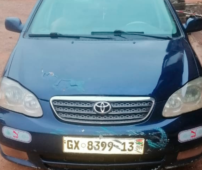 The vehicle supposedly used by the suspected robbers