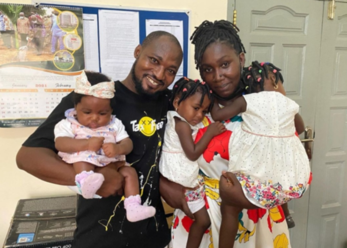 Funny Face with his children and baby mama, Vanessa