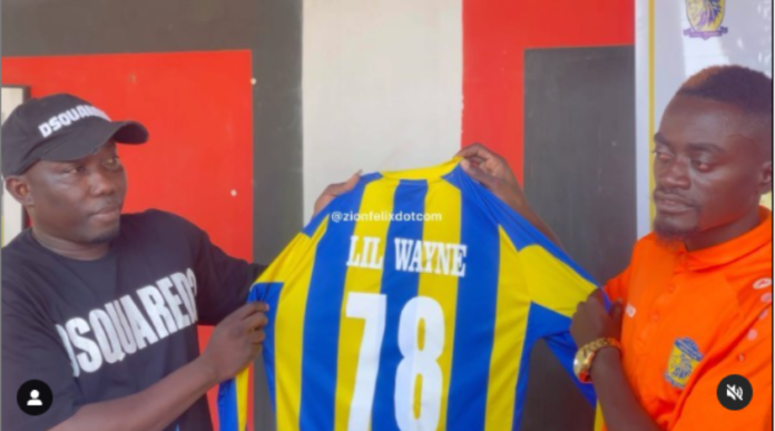 Club president, Abdul Salam Yakubu with Lil Win Club president, Abdul Salam Yakubu with Lil Win