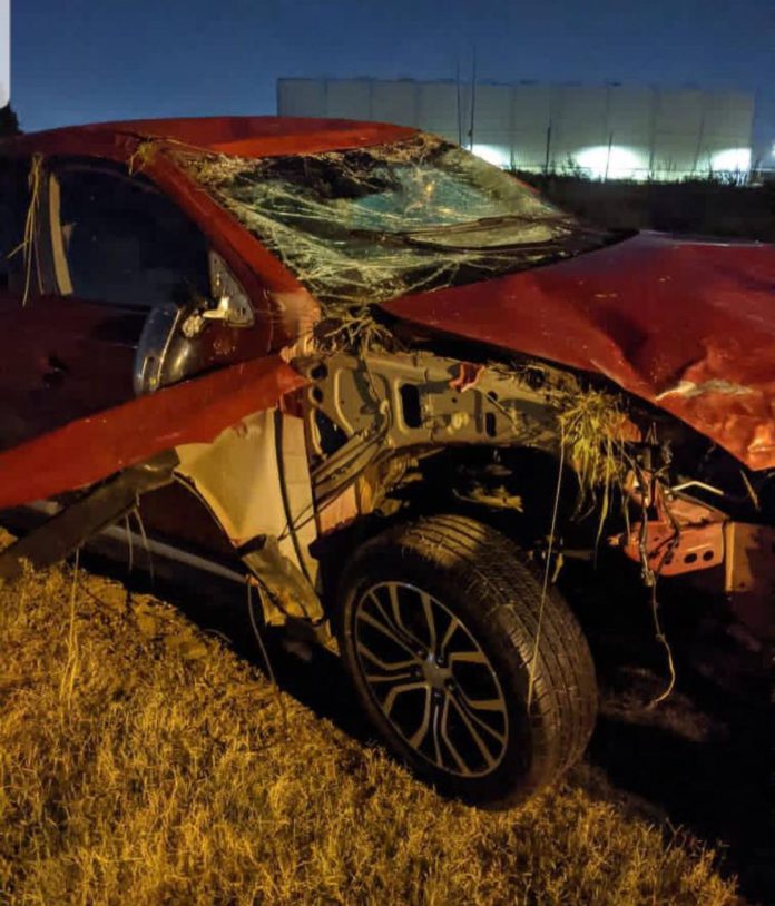 DJ Mic Smith's car after accident