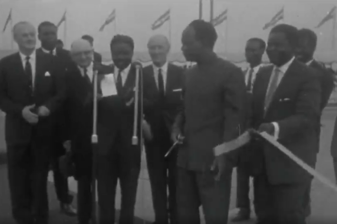 Kwame Nkrumah commissions Tema Motorway Kwame Nkrumah commissions Tema Motorway