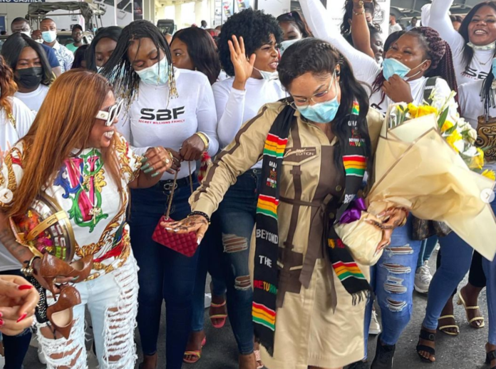 Tonto Dikeh arrives in Ghana