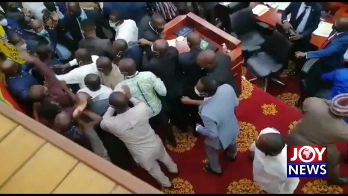 MPs fight in Parliament