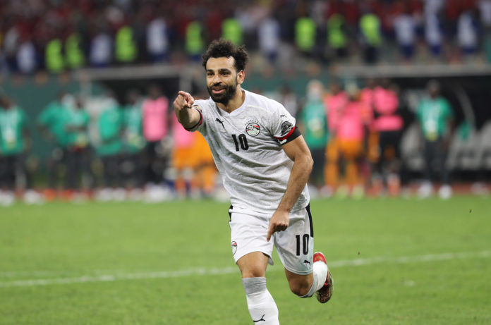 Mohamed Salah of Egypt celebrates victory after scoring winning penalty during the 2021 Africa Cup of Nations Afcon Finals Last 16 match between Ivory Coast and Egypt at Japoma Stadium, Douala, Cameroon on 26 January 2022 ©Gavin Barker/BackpagePix Mohamed Salah of Egypt celebrates victory after scoring winning penalty during the 2021 Africa Cup of Nations Afcon Finals Last 16 match between Ivory Coast and Egypt at Japoma Stadium, Douala, Cameroon on 26 January 2022 ©Gavin Barker/BackpagePix