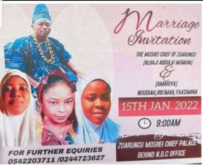 Chief set to wed three wives