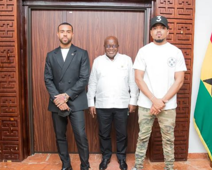Rappers Vic Mensa and Chance The Rapper meet AKufo-Addo