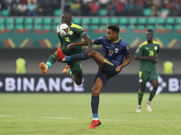 Football - 2021 Africa Cup of Nations - Finals - Last 16 - Senegal v Cape Verde - Kouekong Omnisports Stadium - Bafoussam - Cameroon Sadio Mane of Senegal challenged by Steven Fortes of Cape Verde during the 2021 Africa Cup of Nations Afcon Finals Last 16 match between Senegal and Cape Verde in Bafoussam, Cameroon on 25 January 2022 ©Gavin Barker/BackpagePix