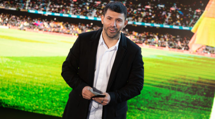 BARCELONA, SPAIN - DECEMBER 15: Sergio Kun Aguero of FC Barcelona attends during a press conference to announce his retirement from football at Camp Nou stadium on December 15, 2021, Barcelona, Spain. (Photo By Marc Graupera Aloma/Europa Press via Getty Images) BARCELONA, SPAIN - DECEMBER 15: Sergio Kun Aguero of FC Barcelona attends during a press conference to announce his retirement from football at Camp Nou stadium on December 15, 2021, Barcelona, Spain. (Photo By Marc Graupera Aloma/Europa Press via Getty Images)