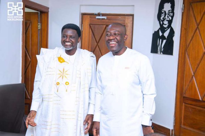 Bishop Charles Agyinasare and Kojo Oppong-Nkrumah - Source: Facebook Bishop Charles Agyinasare and Kojo Oppong-Nkrumah - Source: Facebook