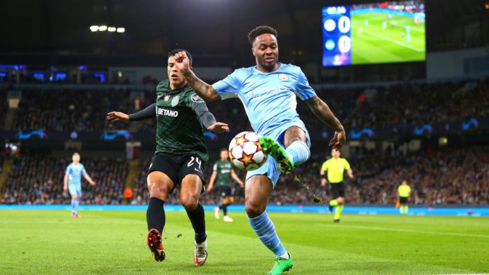 Porro of Sporting Clube de Portugal and Raheem Sterling of Manchester City during the UEFA Champions League Round Of Sixteen Leg Two match between Manchester City and Sporting CP at City of Manchester Stadium on March 9, 2022 Image credit: Getty Images Porro of Sporting Clube de Portugal and Raheem Sterling of Manchester City during the UEFA Champions League Round Of Sixteen Leg Two match between Manchester City and Sporting CP at City of Manchester Stadium on March 9, 2022 Image credit: Getty Images