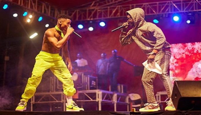 Kidi and Kuami Eugene performing at concert