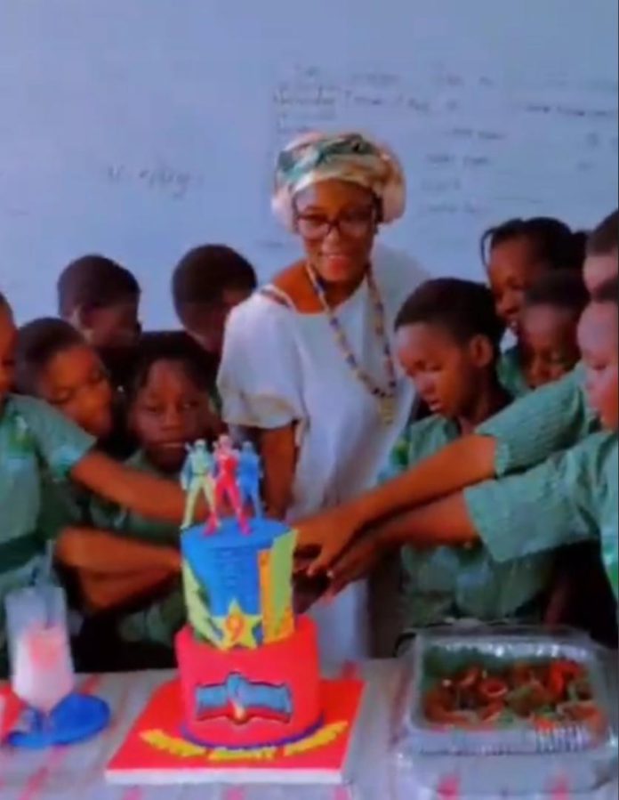 Mzbel's son marks birthday in school