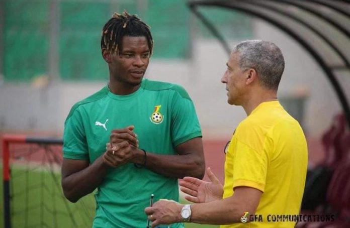 Edmund Addo with Chris Hughton Edmund Addo with Chris Hughton