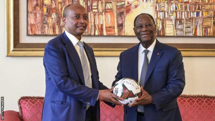 Caf boss Patrice Motsepe met Ivorian President Alassane Ouattara in Abidjan Caf boss Patrice Motsepe met Ivorian President Alassane Ouattara in Abidjan