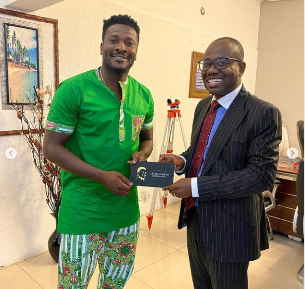 Asamoah Gyan and Kwesi Nyantakyi Asamoah Gyan and Kwesi Nyantakyi