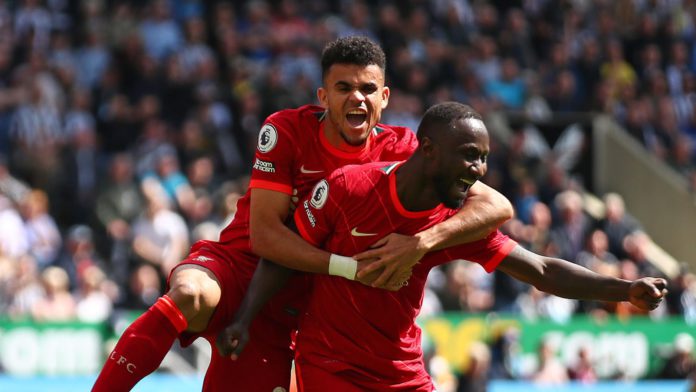 Naby Keita of Liverpool celebrates scoring the opening goal with team-mate Luis Diaz during the Premier League match between Newcastle United and Liverpool at St. James' Park Image credit: Getty Images Naby Keita of Liverpool celebrates scoring the opening goal with team-mate Luis Diaz during the Premier League match between Newcastle United and Liverpool at St. James' Park Image credit: Getty Images