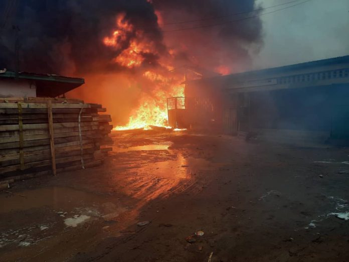 Tema Timber market fire