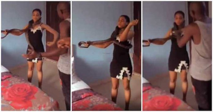 The actress freaked out. Photo Credit: Screengrabs from video shared by @saintavenue_ent1 The actress freaked out. Photo Credit: Screengrabs from video shared by @saintavenue_ent1