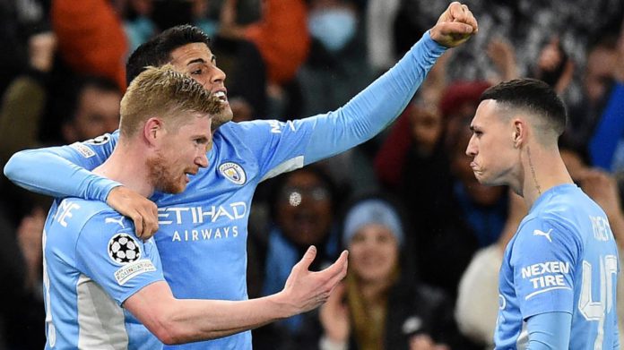 Man City celebrate Man City celebrate