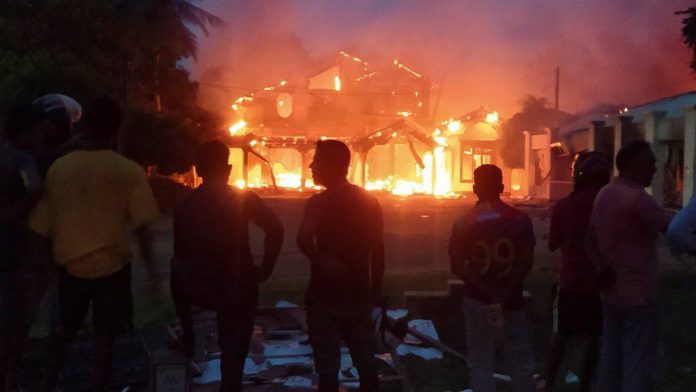 Sri Lanka burnt homes