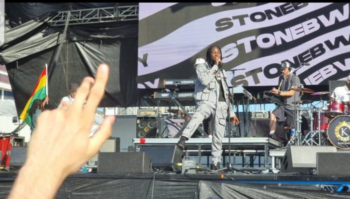 Stonebwoy performing at concert in Memphis