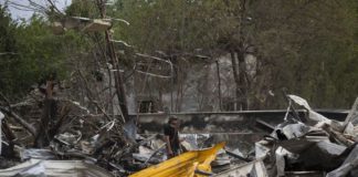 The devastating attack left the mall in ruins and dozens either dead or injured ( Image: OTLANDO BARRIA/EPA-EFE/REX/Shutterstock)