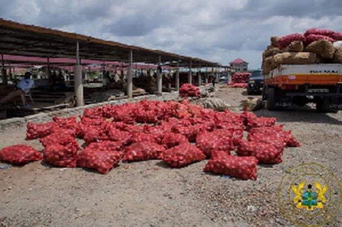 The onion sellers were moved to Adjen Kotoku in 2021 Source: Presidency The onion sellers were moved to Adjen Kotoku in 2021 Source: Presidency