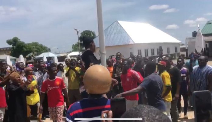 Person's in leaked sex video lashed at the forecourt of Wa Naa's Palace. Person's in leaked sex video lashed at the forecourt of Wa Naa's Palace.