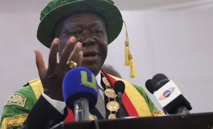 The Asantehene, Otumfuo Osei Tutu II, speaking at the 56th Special Congregation of the KNUST in Kumasi Photo credit: Graphic.com.gh