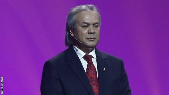 Rabah Madjer was part of the draw ceremony for 2022 World Cup finals. Image Source: Getty Images Rabah Madjer was part of the draw ceremony for 2022 World Cup finals. Image Source: Getty Images