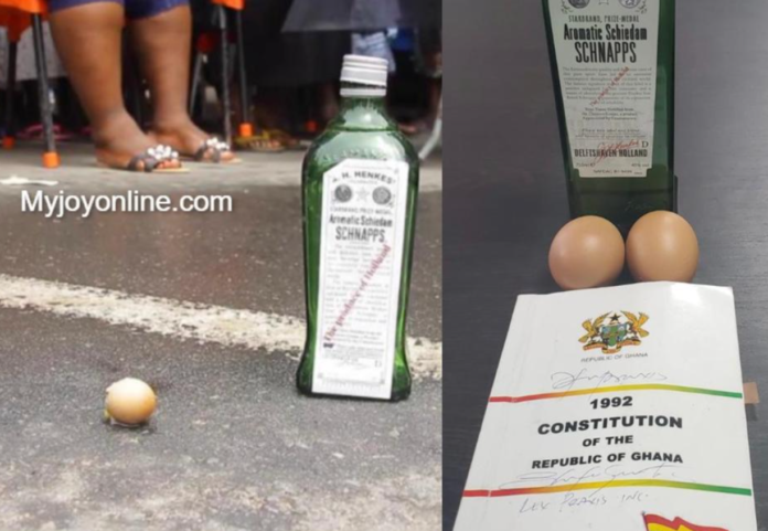 Fle photo: Eggs and schnapps | credit: Myjoyonline & A Plus/ Facebook Fle photo: Eggs and schnapps | credit: Myjoyonline & A Plus/ Facebook