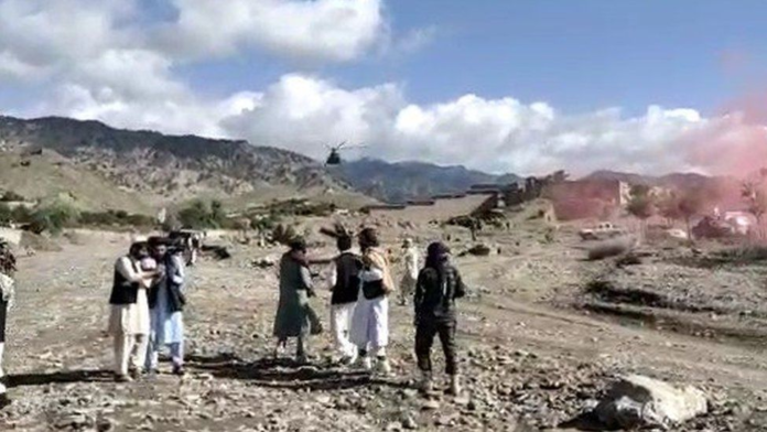 Rescuers have been arriving in Paktika province by helicopter. Image Credit: AFGHAN GOVERNMENT NEWS AGENCY Rescuers have been arriving in Paktika province by helicopter. Image Credit: AFGHAN GOVERNMENT NEWS AGENCY