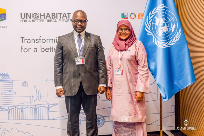 Minister for Works and Housing, Francis Asenso-Boakye and the Executive Director of the UN Habitat, Her Excellency Maimunah Mohd Sharif at the ongoing World Urban Forum (WUF11) in Katowice, Poland Minister for Works and Housing, Francis Asenso-Boakye and the Executive Director of the UN Habitat, Her Excellency Maimunah Mohd Sharif at the ongoing World Urban Forum (WUF11) in Katowice, Poland