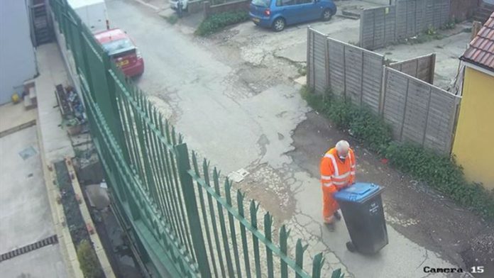 Neculai Paizan, 64, seen with a wheelie bin in a CCTV photo released by police (Image: PA) Neculai Paizan, 64, seen with a wheelie bin in a CCTV photo released by police (Image: PA)