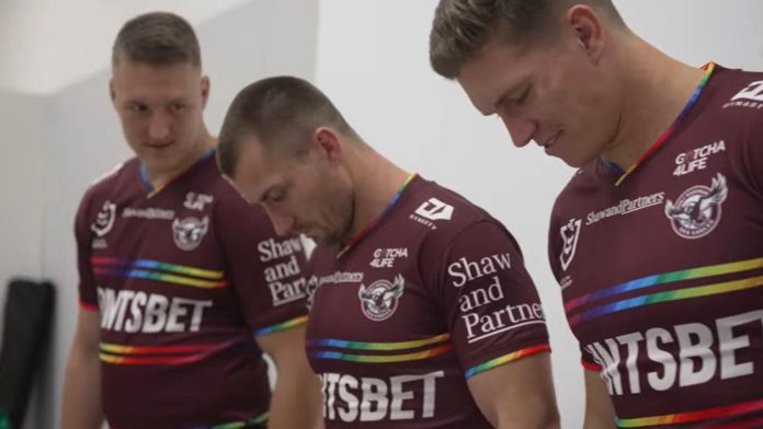 Historic gay jersey / Credit: MANLY WARRINGAH SEA EAGLES