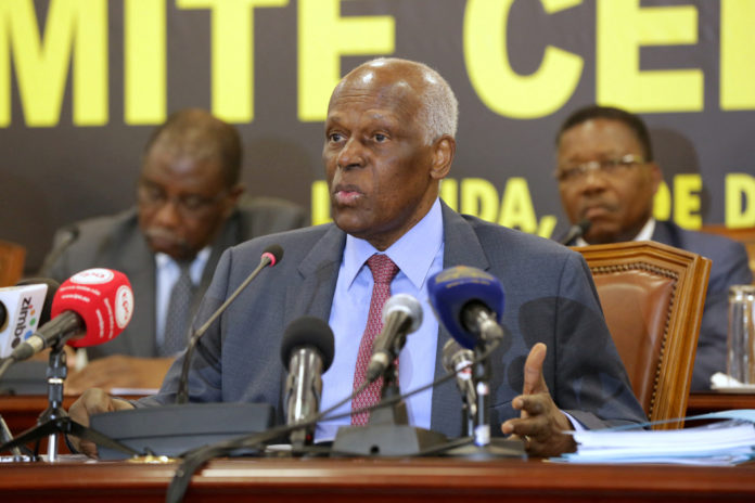 FILE PHOTO: Angolan President and MPLA leader, Jose Eduardo dos Santos attends a party central committee at a meeting in Luanda