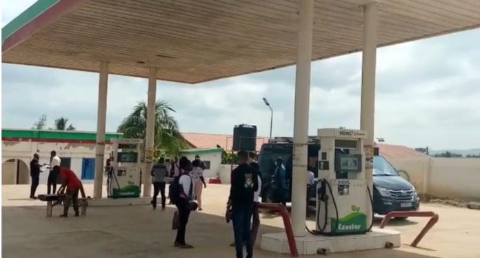 police at compass fuel station after robbery incident