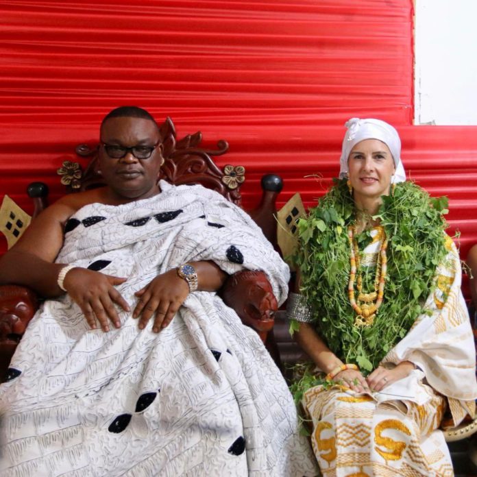 British High Commissioner, Harriet Thomposn with the Gbese Mantse, Nii Ayi-Bonti II