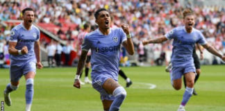Raphinha scored the opener from the penalty spot in Leeds' final game of last season, when they won at Brentford to preserve their top-flight status
