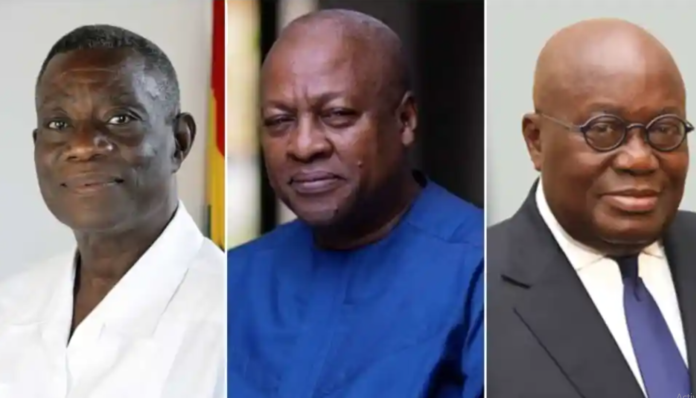 The late former president Atta Mills, ex-President John Dramani Mahama and President Nana Addo Dankwa Akufo-Addo The late former president Atta Mills, ex-President John Dramani Mahama and President Nana Addo Dankwa Akufo-Addo