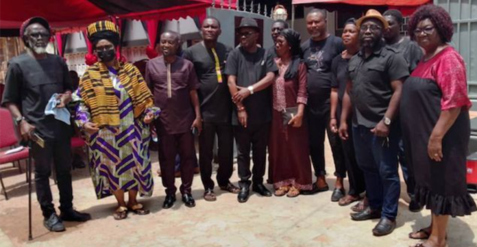 The MUSIGA delegation with AB Crentsil Jnr.(fourth) from left) during the visit The MUSIGA delegation with AB Crentsil Jnr.(fourth) from left) during the visit