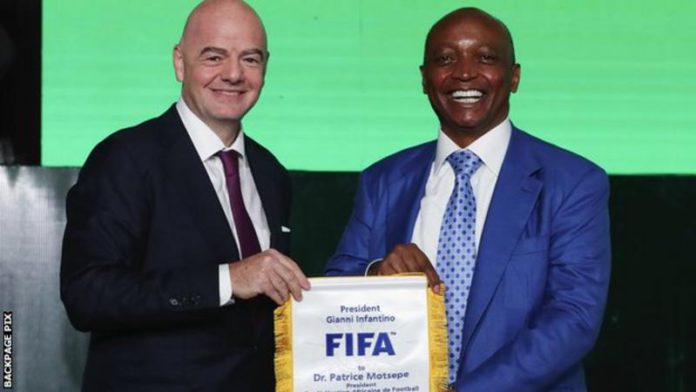 Gianni Infantino (left) has a close working relationship with the Confederation of African Football president Patrice Motsepe Gianni Infantino (left) has a close working relationship with the Confederation of African Football president Patrice Motsepe