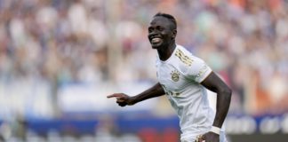 Sadio Mane celebrates