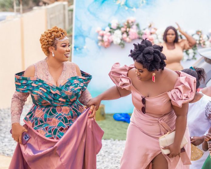 Bridget Otoo with Lydia Forson at former's wedding Bridget Otoo with Lydia Forson at former's wedding