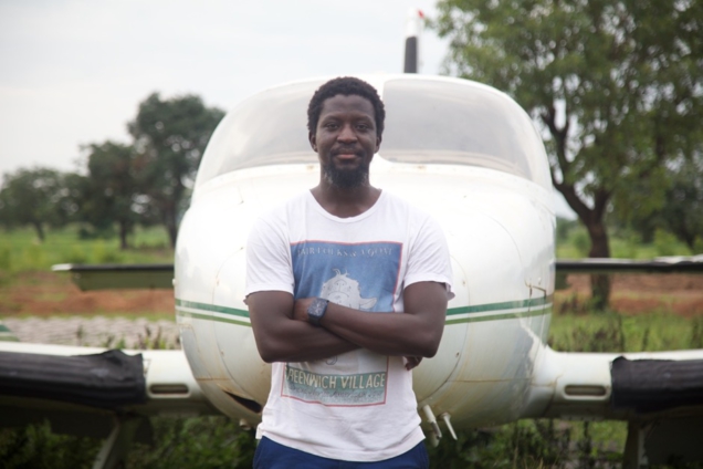 Ibrahim Mahama is a multiple award-winning artiste who uses recycled goods to create monuments. Photo by Ernest Sarkitey.