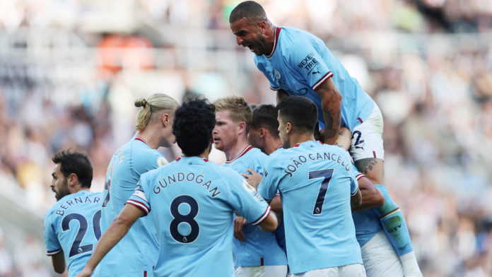 Man City celebrate Man City celebrate