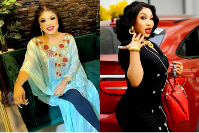 Tonto Dikeh & Bobrisky / Credit: VANGUARD NEWS
