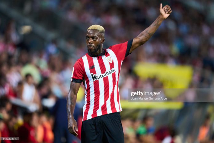 BILBAO, SPAIN - AUGUST 05: Inaki Williams of Athletic Club reacts during the Athletic Club v Real Sociedad - Pre-Season Friendly at Lasesarre Stadium on August 05, 2022 in Bilbao, Spain. (Photo by Juan Manuel Serrano Arce/Getty Images) BILBAO, SPAIN - AUGUST 05: Inaki Williams of Athletic Club reacts during the Athletic Club v Real Sociedad - Pre-Season Friendly at Lasesarre Stadium on August 05, 2022 in Bilbao, Spain. (Photo by Juan Manuel Serrano Arce/Getty Images)