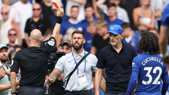 Thomas Tuchel and Antonio Conte were shown red cards after full time on Sunday. Matthew Ashton - AMA/Getty Images